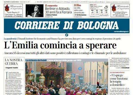 Corriere di Bologna: "L'Emilia comincia a sperare"