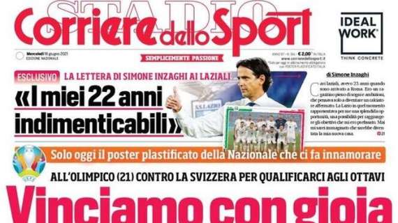 Stasera in campo l'Italia, l'apertura del Corriere dello Sport: "Vinciamo con gioia"