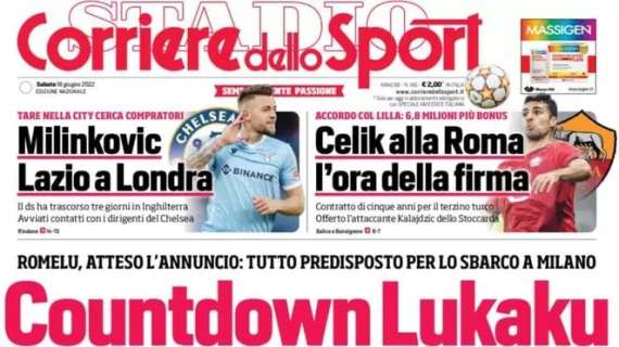 Corriere dello Sport sull'Inter: "Countdown Lukaku"