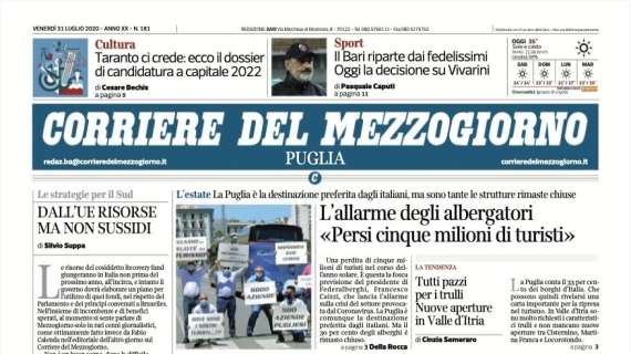 Corriere del Mezzogiorno (Puglia): "Salvezza in novanta minuti. Il Lecce ci crede"