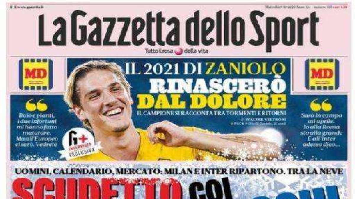 La Gazzetta dello Sport in apertura: Milan e Inter sveglia!