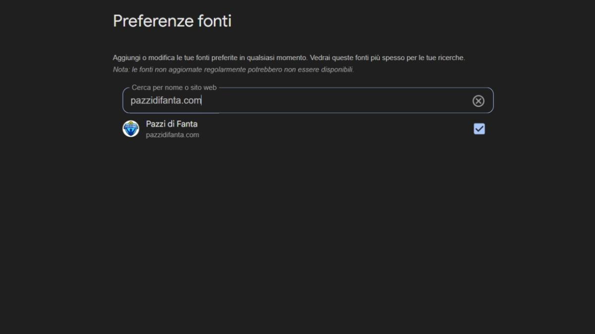 Google News, aggiungi Pazzidifanta.com tra le fonti preferite