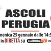 Ascoli-Perugia domenica in diretta su Umbria Tv dallo Stadio "Del Duca"