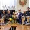 La sindaca Ferdinandi e l'assessore comunale Vossi hanno ricevuto la Sir Perugia pluri-vittoriosa