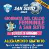 Il 9 giugno appuntamento con la "Giornata del calcio femminile" a San Sisto