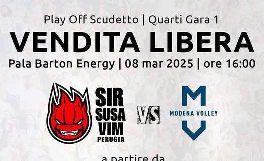 La Sir Susa Vim Perugia inizierà i playoff sabato 8 marzo alle ore 16 in casa contro Moldena