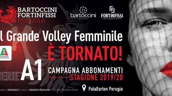Partita la campagna abbonamenti della Bartoccini Fortinfissi Perugia in vista dell'A1 femminile di volley