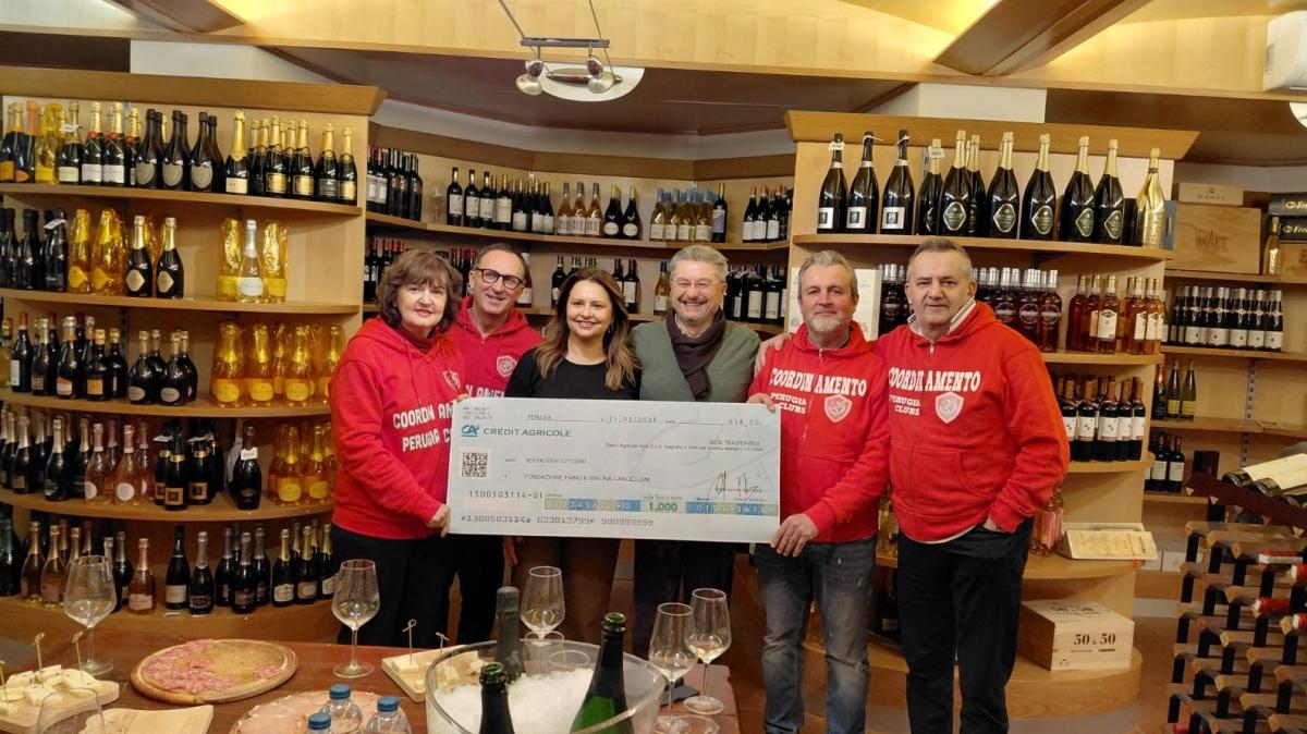 Donazione del Centro di Coordinamento dei Perugia Clubs alla Fondazione Nati per Vivere di Fabio e Simona Cancelloni