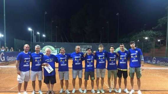 Festa in famiglia per la promozione in A1 dello Junior Tennis Perugia ed omaggio a Rodolfo 'Poppy' Vinti