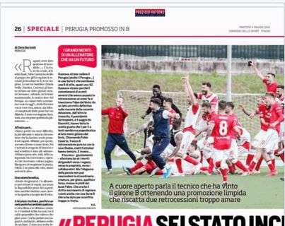 Il Corriere dello Sport ha celebrato la grande impresa del Perugia verso la B
