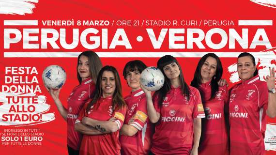 Per le donne la festa sarà stasera al Curi! Ecco come fare per essere assistere a Stadio Curi per Perugia-Verona pagando solo un euro