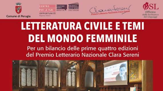 Martedì a Perugia incontro sul mondo femminile promosso dal "Premio Letterario Clara Sereni"