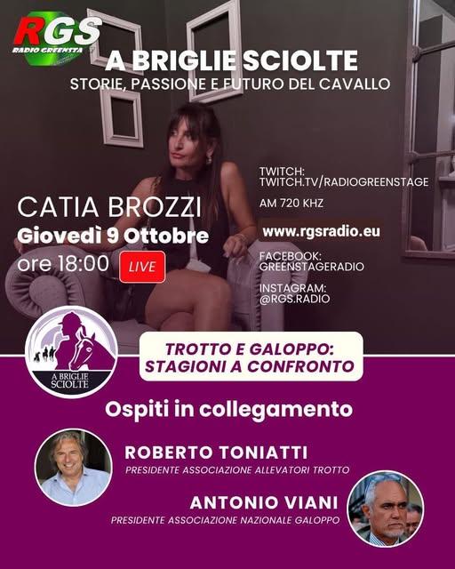 Roberto Toniatti e Antonio Viani ospiti oggi alla trasmissione "A briglie sciolte" di Catia Brozzi