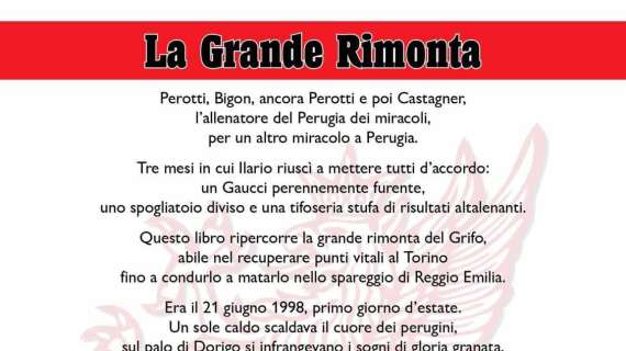 Domani alla Sala dei Notari la presentazione del libro sull'ultima promozione del Perugia in Serie A