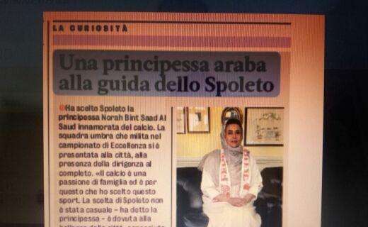 Anche la Gazzetta dello Sport si è interessata alla principessa che guida lo Spoleto Calcio