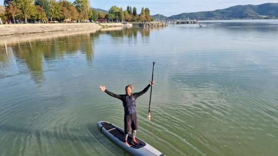 Che impresa! 47 chilometri in sup sulle acque del Trasimeno! Complimenti Angelo!