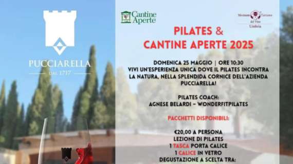 Domenica c'è "Pilates & Cantine Aperte": Agnese Belardi protagonista alla Pucciarella di Villa di Magione
