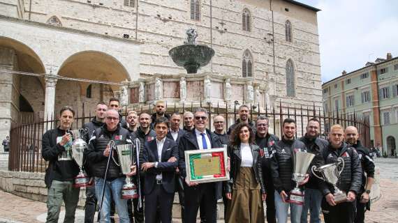 La Sir Susa Vim Perugia ricevuta dal sindaco Andrea Romizi e dall'assessore Clara Pastorelli