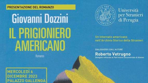 Giovanni Dozzini presenta mercoledì il suo romanzo all'Università per Stranieri 