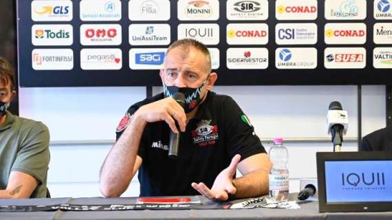 La conferenza stampa del tecnico della Sir Safety Conad Perugia Nikola Grbic 