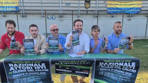 Il 21 giugno a Pistrino si giocherà "La partita della vita" tra la Nazionale attori e le Glorie del calcio