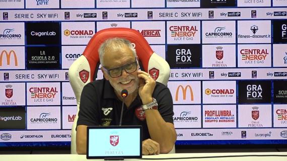 La conferenza stampa del tecnico Piero Braglia per presentare la gara Perugia-Pianese