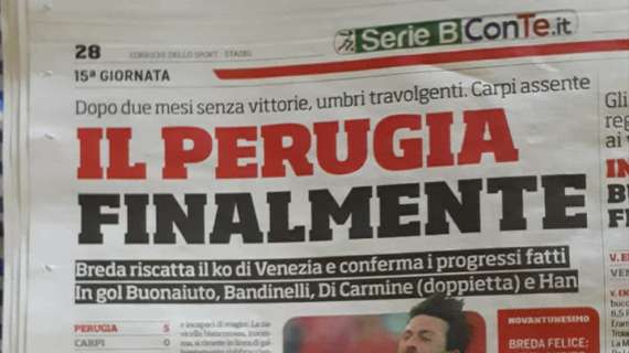 "Il Perugia finalmente"... con la gioia contro il Carpi