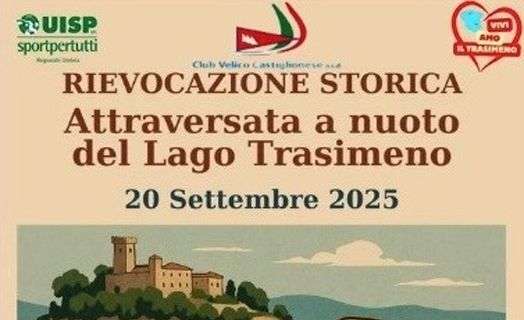 Sabato 20 torna l'appuntamento con l'attraversata a nuoto del Trasimeno