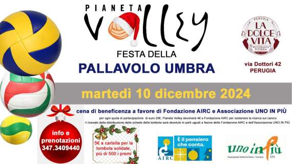 Torna la "Festa della pallavolo umbra" organizzata da Pianeta Volley: appuntamento il 10 dicembre