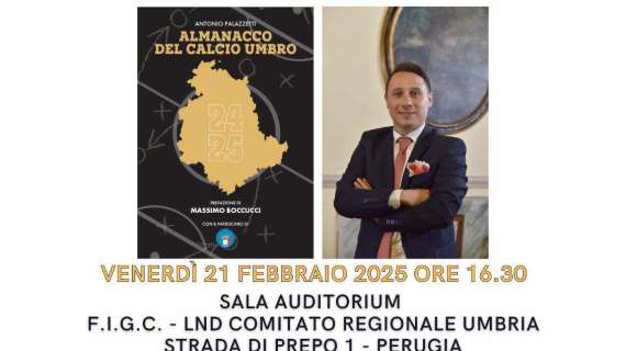 Venerdì 21 febbraio a Prepo la presentazione dell'Almanacco del calcio umbro con Antonio Palazzetti e Luigi Repace