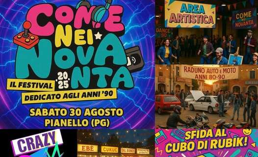 Vi piacerebbe per un giorno tornare negli anni'90? Si potrà farlo sabato a Pianello in una lunghissima giornata