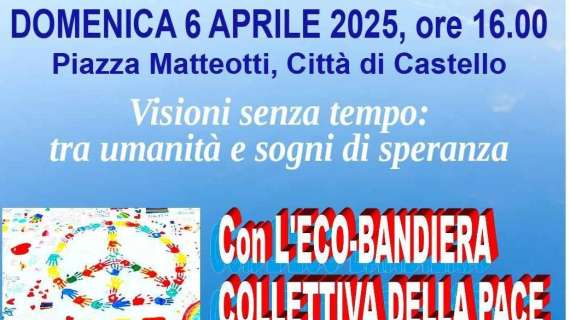 Domenica a Città di Castello l'Eco-bandiera collettiva della pace più lunga del mondo grazie a Moira Lena Tassi