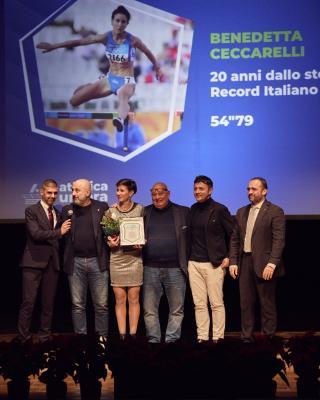 Sono passati 20 anni dallo storico record italiano di Benedetta Ceccarelli nei 400 ostacoli: la ricorrenza festeggiata a San Sisto