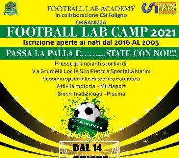 Ecco il Football Lab Camp 2021: si parte lunedì 14 giugno