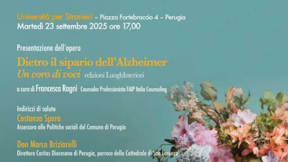 Il 23 settembre si parlerà di Alzheimer all'Università per Stranieri di Perugia
