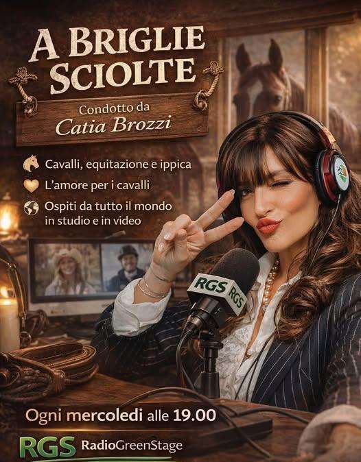 Torna questo mercoledì (alle 19) "A briglie sciolte", la trasmissione di Catia Brozzi su RGS Radio