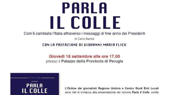 Il presidente dell'Ordine dei giornalisti Carlo Bartoli presenterà giovedì a Perugia il suo ultimo libro