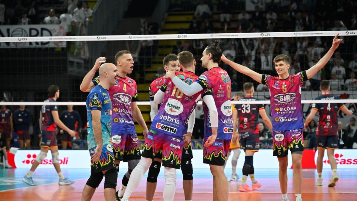 La gioia in casa della Sir Perugia per l'esordio vincente in Champions League