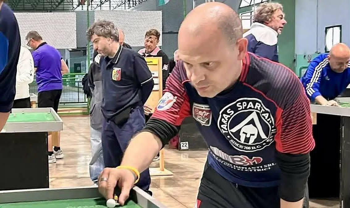 Il ternano Marco Perotti in campo domenica al torneo Wimblerome di subbuteo tradizionale