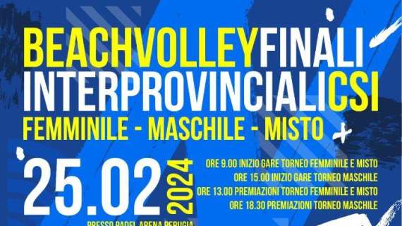 Domenica a Perugia le finali interprovinciali di beach volley indoor del Csi