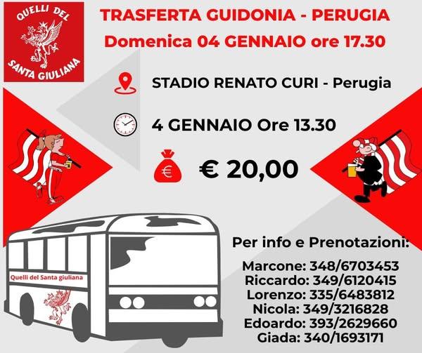 Il gruppo "Quelli del Santa Giuliana" organizza la trasferta a Guidonia: 20 euro il prezzo