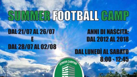 La novità dell'estate della Junior Carpine Magione è il Football Summer Camp: si parte il 21 luglio!