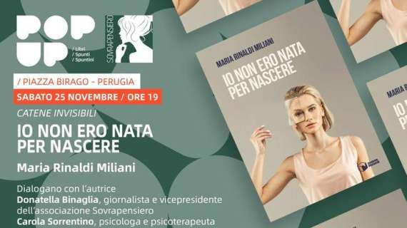 La scrittrice Maria Rinaldi Miliani sabato a Perugia per presentare il suo ultimo libro