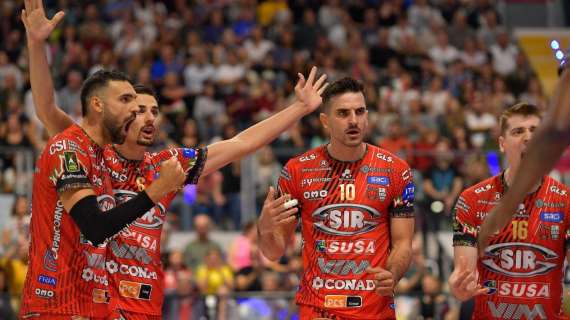 Attesa per Civitanova-Sir Perugia domani in riva all'Adriatico per la Superlega di volley maschile