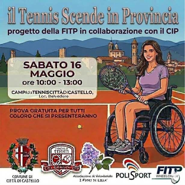 Oggi a Città di Castello appuntamento con "Racchette solidali" per il nuovo progetto di tennis in carrozzina