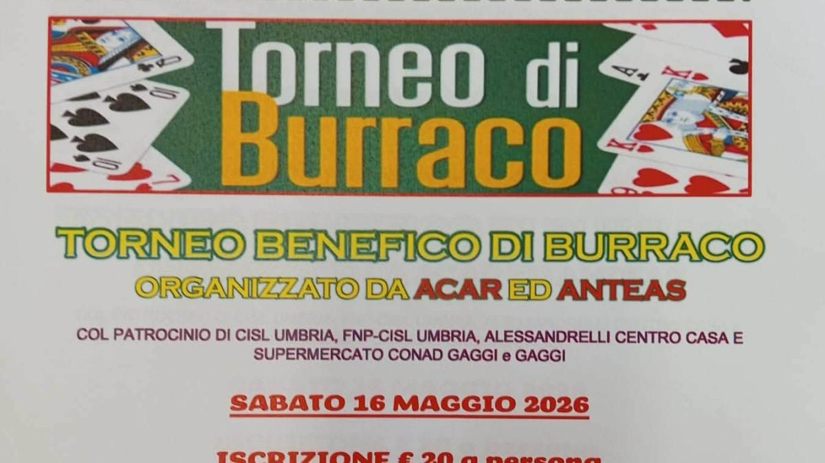 Sabato 16 maggio un nuovo torneo benefico di Burraco a Perugia, presso la sede dell'Acar