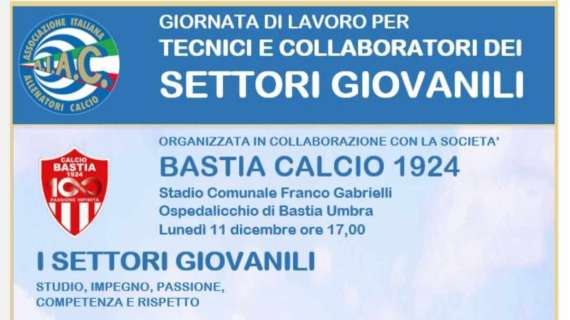 Lunedì ad Ospedalicchio altra giornata di aggiornamento dell'Aiac per i settori giovanili di calcio