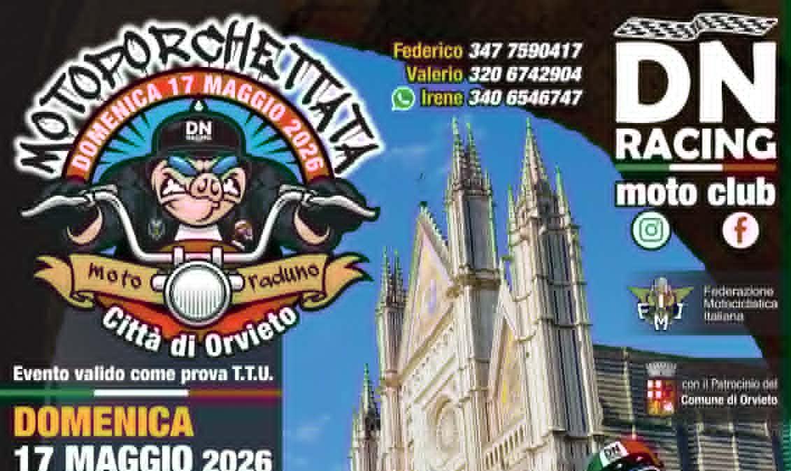 Il 17 maggio ad Orvieto c'è la “Motoporchettata 2026” per gli amanti della porchetta e non solo...
