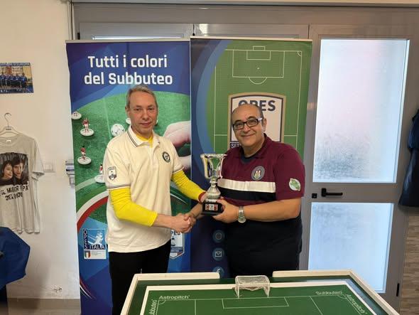 Anche dalla FISCT Umbria la celebrazione di Stefano De Francesco nuovo campione regionale di subbuteo