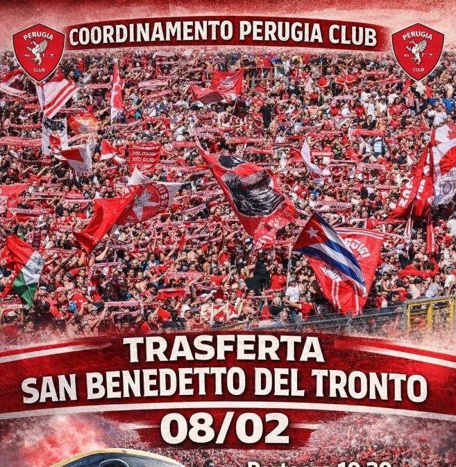 Il Centro di Coordinamento dei Perugia Clubs in trasferta domenica 8 febbraio a San Benedetto del Tronto